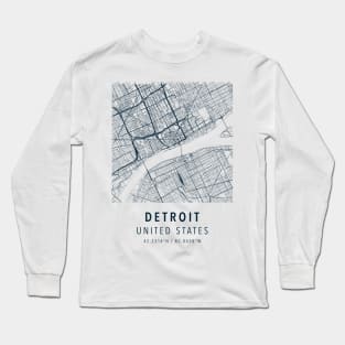 DETROIT SIMPLE MAP Long Sleeve T-Shirt